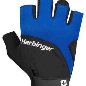 DEFECT Harbinger Training Grip Gloves Size Large Blue/Black Weightlifting 5D158